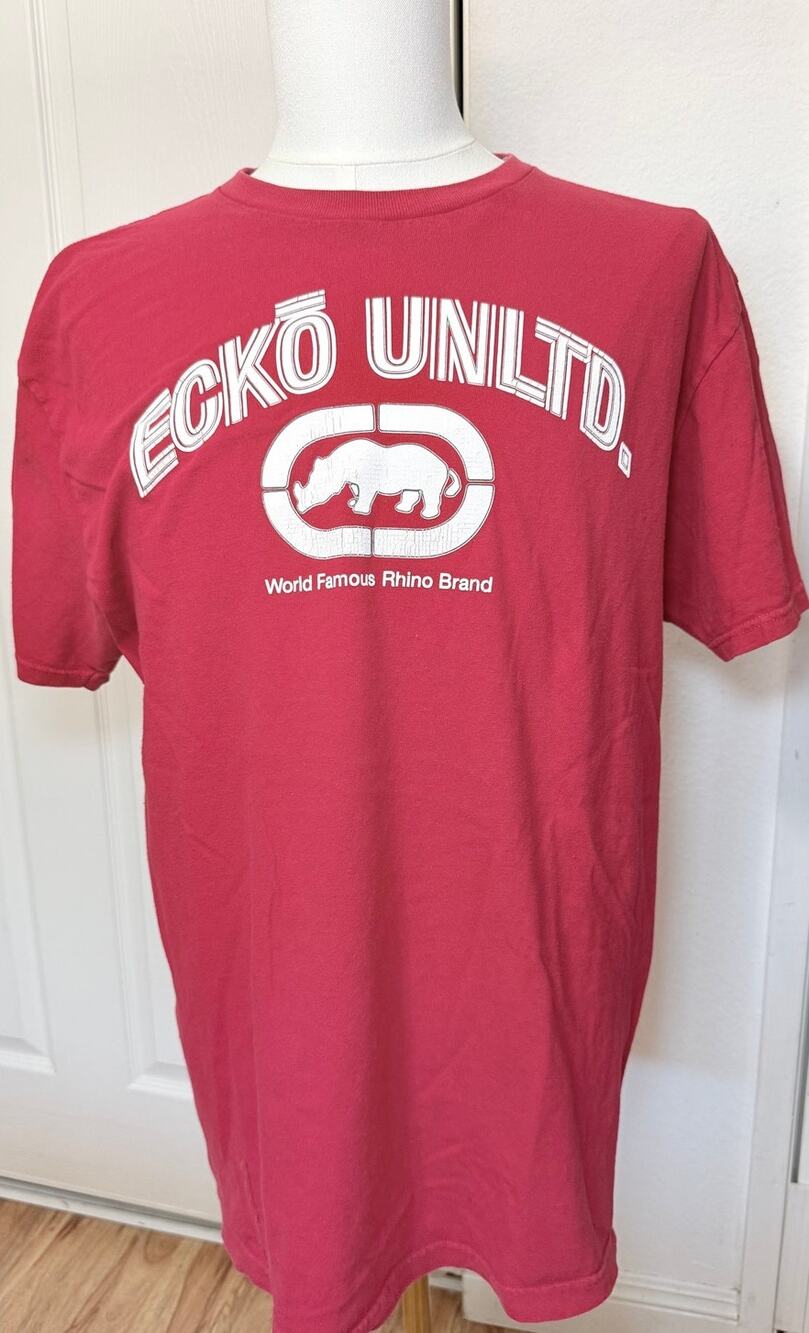Ecko Unltd Rhino Logo T Shirt XL Red Streetwear